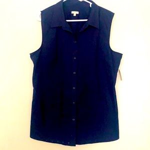 NWT Talbots Sleeveless Blouse with Anchor Cutouts